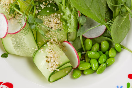 fresh spring salad with radishの写真素材