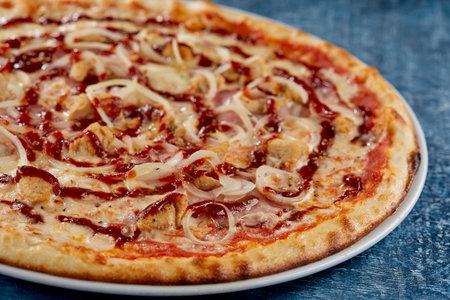 Italian pizza on the dark backgroundの写真素材