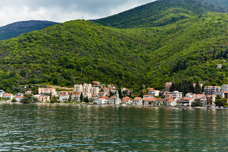 Kotor bay and Old Town from Lovcen Mountain. Kotor, Montenegro.の写真素材