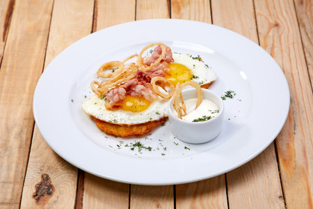 tasty breakfast in the cafeの写真素材