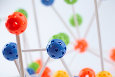 Molecular Structure on the whiteの写真素材