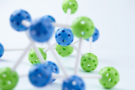 Molecular Structure on the whiteの写真素材