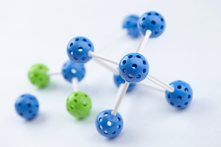 Molecular Structure on the whiteの写真素材