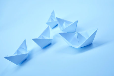 paper boats on the documentsの写真素材