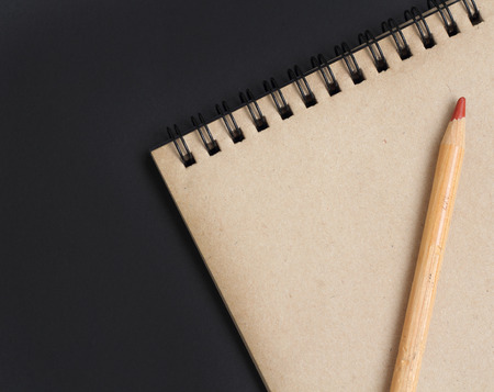 vintage notebook pencilの写真素材