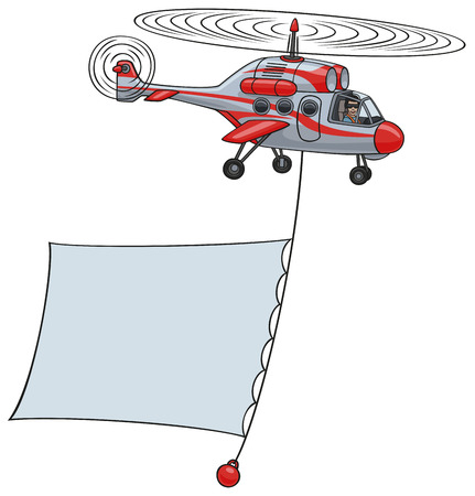 Helicopter with banner のイラスト素材