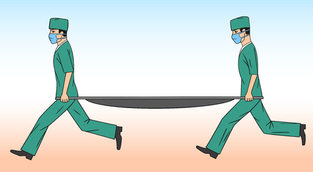 Physicians with a stretcher.のイラスト素材