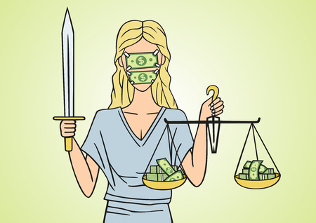 Corrupt justice.のイラスト素材
