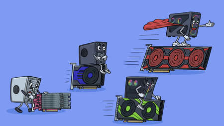 Video cards have different performance. The power of the computer depends on this.