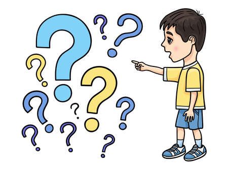 A child at a young age is very curious. He wants to know everything.のイラスト素材