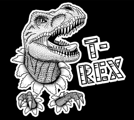 T-Rex is a dangerous aggressive dinosaur. The largest land predator.のイラスト素材