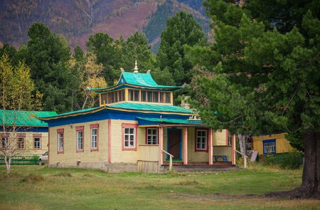 Buddhist temple in the mountainsの写真素材