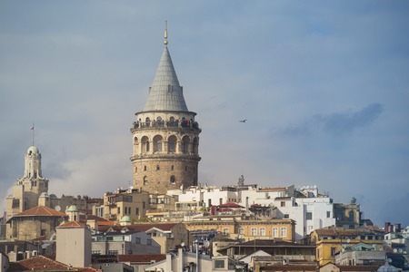Galata Tower in Istanbul in October 2016の写真素材