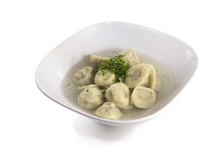 Traditional Siberian dumplings hand madeの写真素材