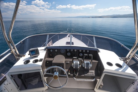 High-speed boat on the lakeの写真素材