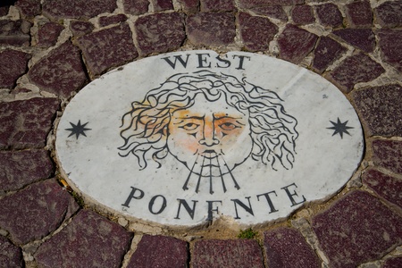 Rome, Italy, one of the Ancient Roman gods of wind  Located on the square in front of the Cathedral of St  Peter in the Vatican indicates the direction of the windのeditorial素材