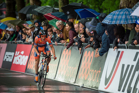 Valdobbiadene, Italy May 23, 2015; Professional cyclist During the fourteenth stages of the Tour of Italy 2015. Stage Time Trial from Treviso to Valdobbiadene. Valdobbiadene, Italy May 23, 2015; Professional cyclist During the fourteenth stages of the Tour of Italy 2015. Stage Time Trial from Treviso to Valdobbiadene.