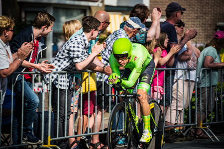 Apeldoorn, Netherlands May 6, 2016; Rigoberto Uran During the first stages of the Tour of Italy in 2016, a Time Trial flat internship in Apeldoorn.のeditorial素材