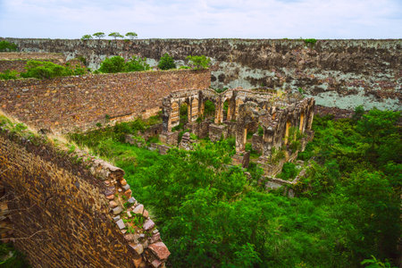 Ruins of the Golconda Fort, Hyderabad District, Telangana, India.の写真素材