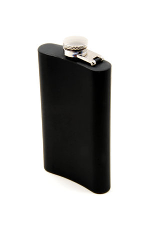 Black Drinking Flask - Backの写真素材