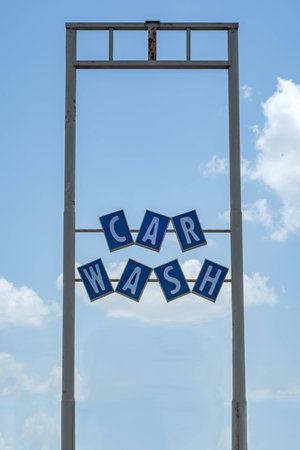 Vintage Car Wash Signの写真素材