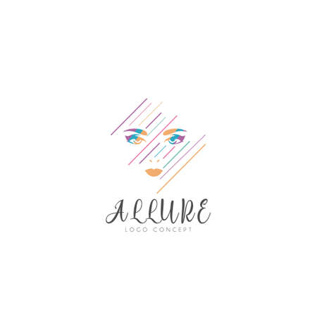 beautiful woman face Design Symbol Template Flat Style Vector Illustrationのイラスト素材