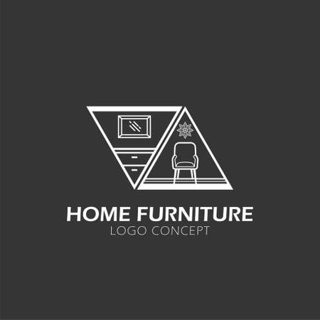 Home Furniture Symbol template design for business and company identity Flat Style Vector Illustrationのイラスト素材