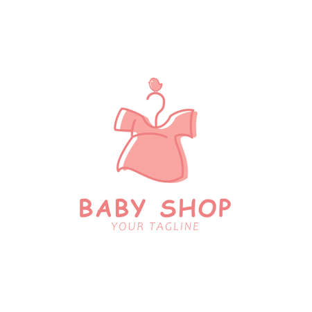 Baby Shop Symbol template design for business and company identity Flat Style Vector Illustrationのイラスト素材