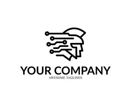 Spartan Tech Symbol Template Flat Style Design Vectorのイラスト素材