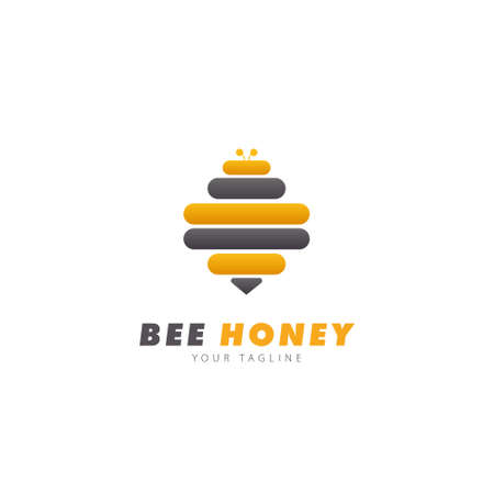 Bee Honey Logo Design Symbol Template Flat Style Vectorのイラスト素材