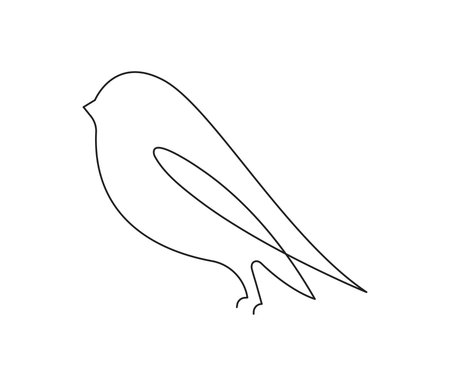 Continuous line drawing of a cute bird Icon symbol Design Symbol Template Flat Style Vectorのイラスト素材