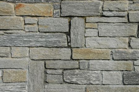 Old handmade wall located in Italy made of rocks brick