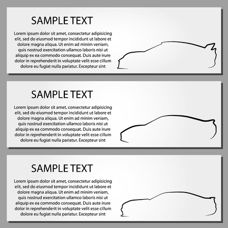  Car Outlines Flyers with space for text のイラスト素材
