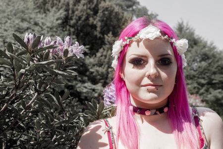 Beautiful Model in British Country Parkの写真素材