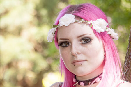 Beautiful Model in British Country Parkの写真素材