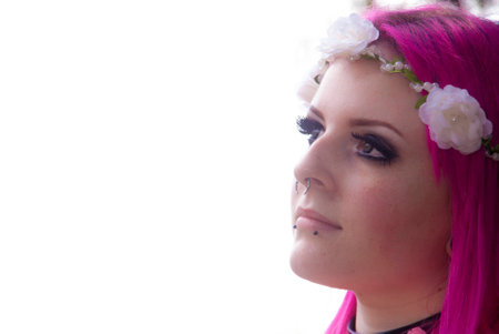 Beautiful Model in British Country Parkの写真素材