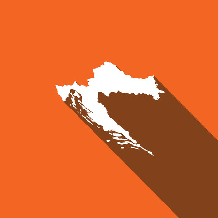 Long Shadow with the shape of the Country of Croatiaの写真素材