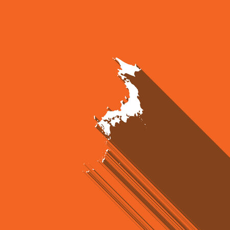 Long Shadow with the shape of the Country of Japanの写真素材