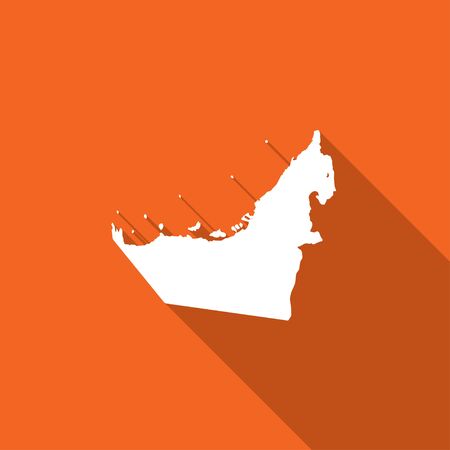 Long Shadow with the shape of the Country of United Arab Emiratesの写真素材