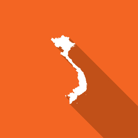 Long Shadow with the shape of the Country of Vietnamの写真素材