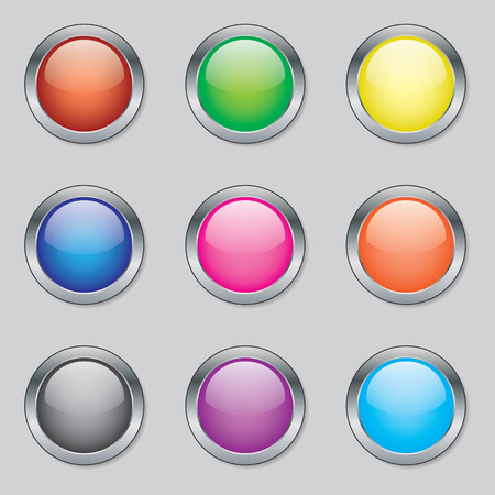 Round Web Buttons in Various Coloursの写真素材