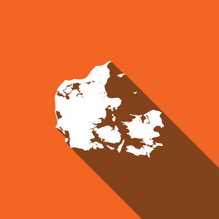 Long Shadow with the shape of the Country of Denmarkの写真素材