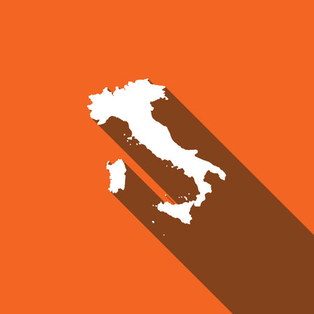 Long Shadow with the shape of the Country of Italyの写真素材
