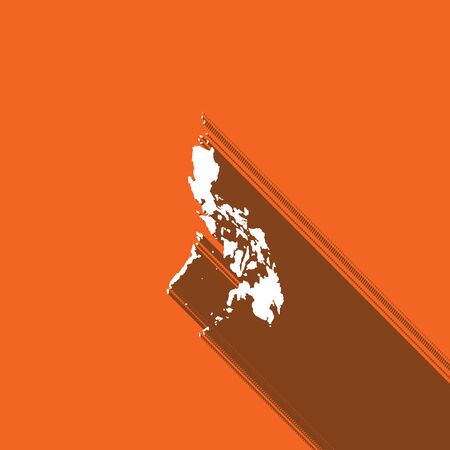 Long Shadow with the shape of the Country of Philippinesの写真素材