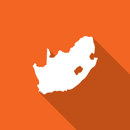 Long Shadow with the shape of the Country of South Africaの写真素材