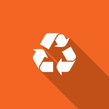 Long Shadow with the shape of a recycleの写真素材