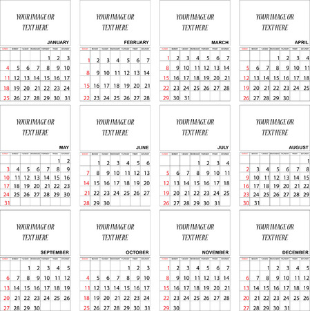 An Illustration of a Simple 2015 year calendarのイラスト素材