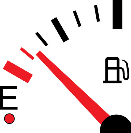 An Illustration of a Fuel Gauge on White Backgroundのイラスト素材