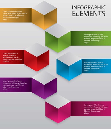 An Illustration of modern abstract 3d cube infographic elementsの写真素材
