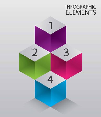 An Illustration of modern abstract 3d cube infographic elementsの写真素材